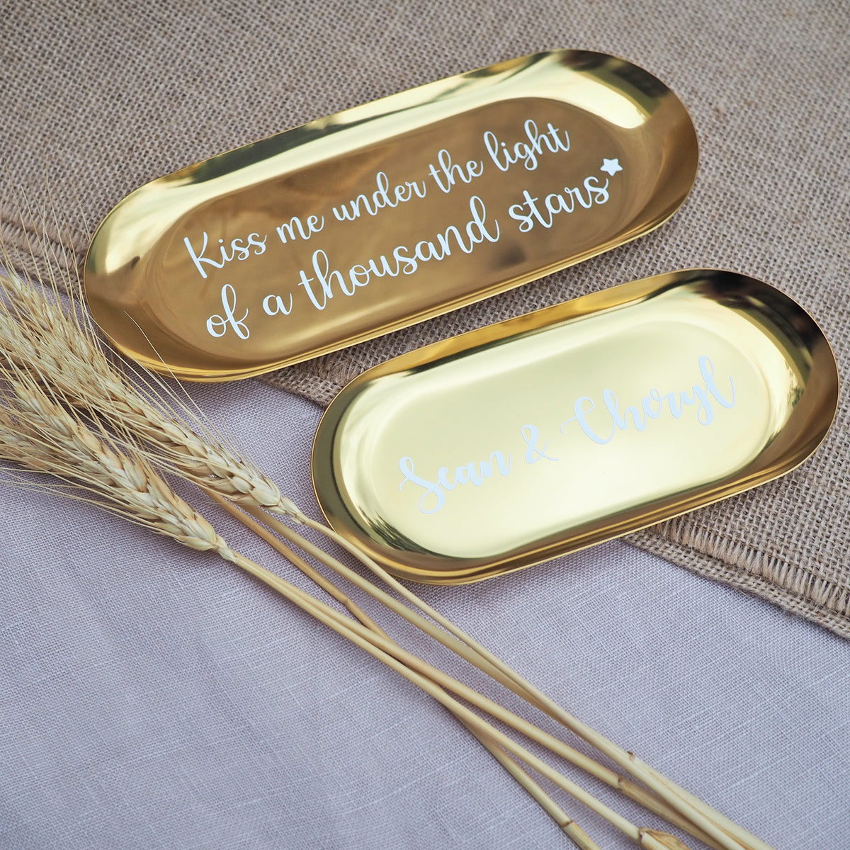 Gold Color Oblong Tray | Large Oblong Tray | A Dolce Surprise