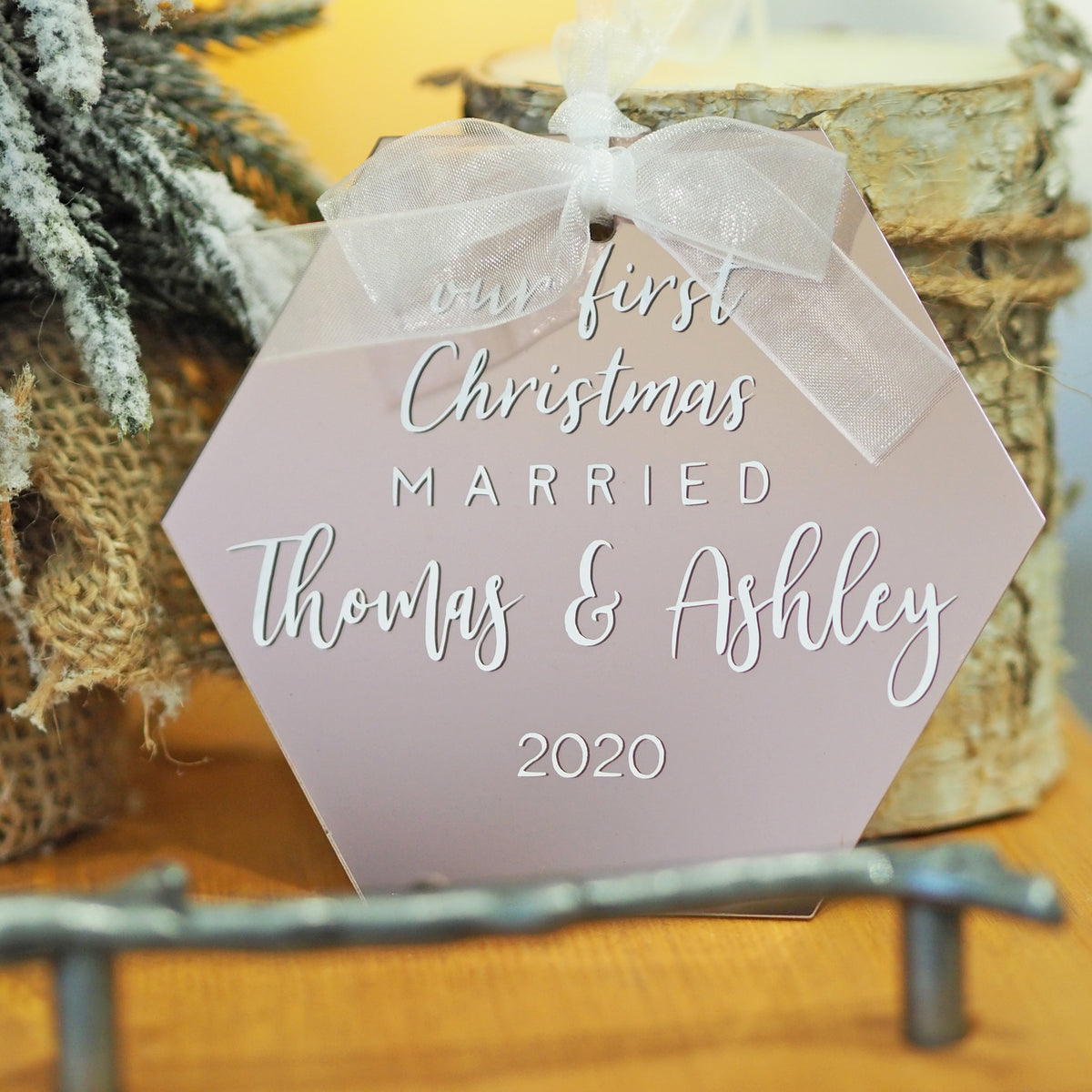 Christmas Hexagonal Mirror Ornament | A Dolce Surprise