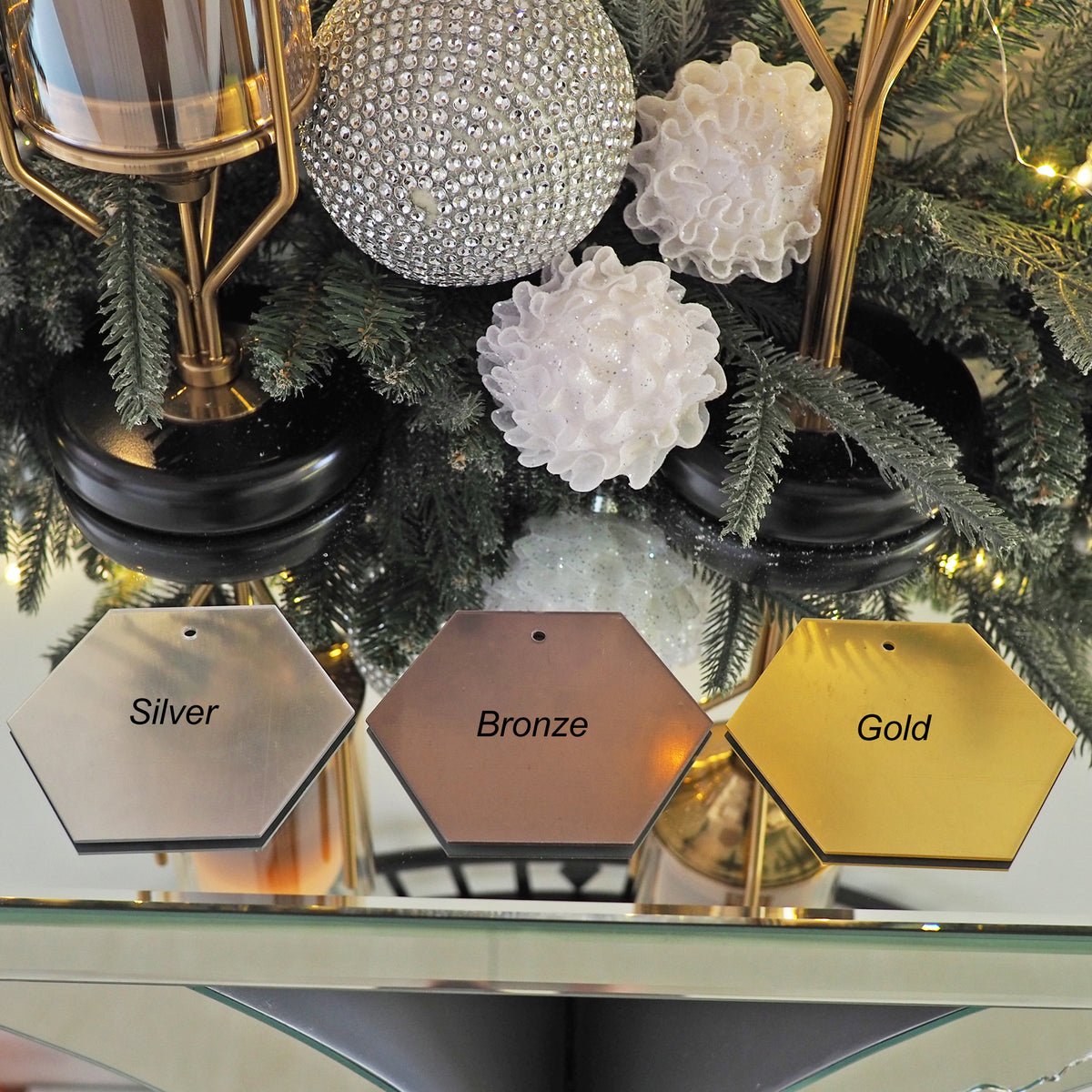 Christmas Hexagonal Mirror Ornament | A Dolce Surprise