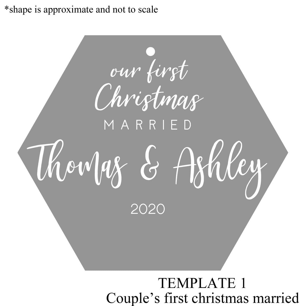 Template 1 Sample - Couple&#39;s first Christmas. Names can be changed.
