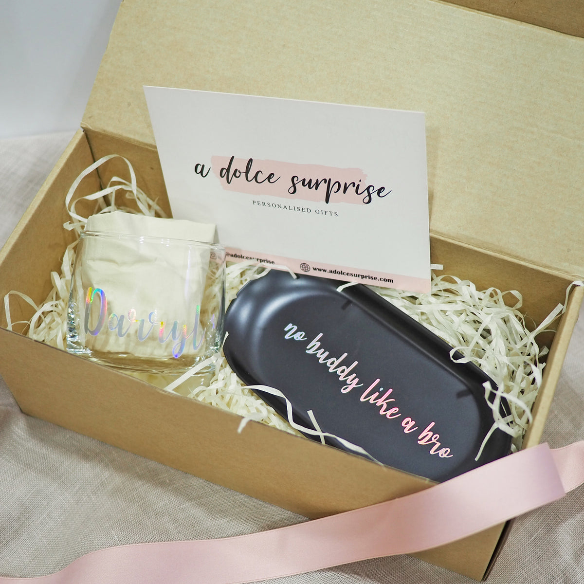 Personalized Oblong Tray | Oblong Tray Gift Set | A Dolce Surprise